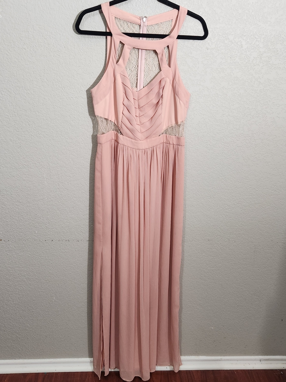 BCBGeneration Blush Lace Trim Maxi Dress Prom Formal